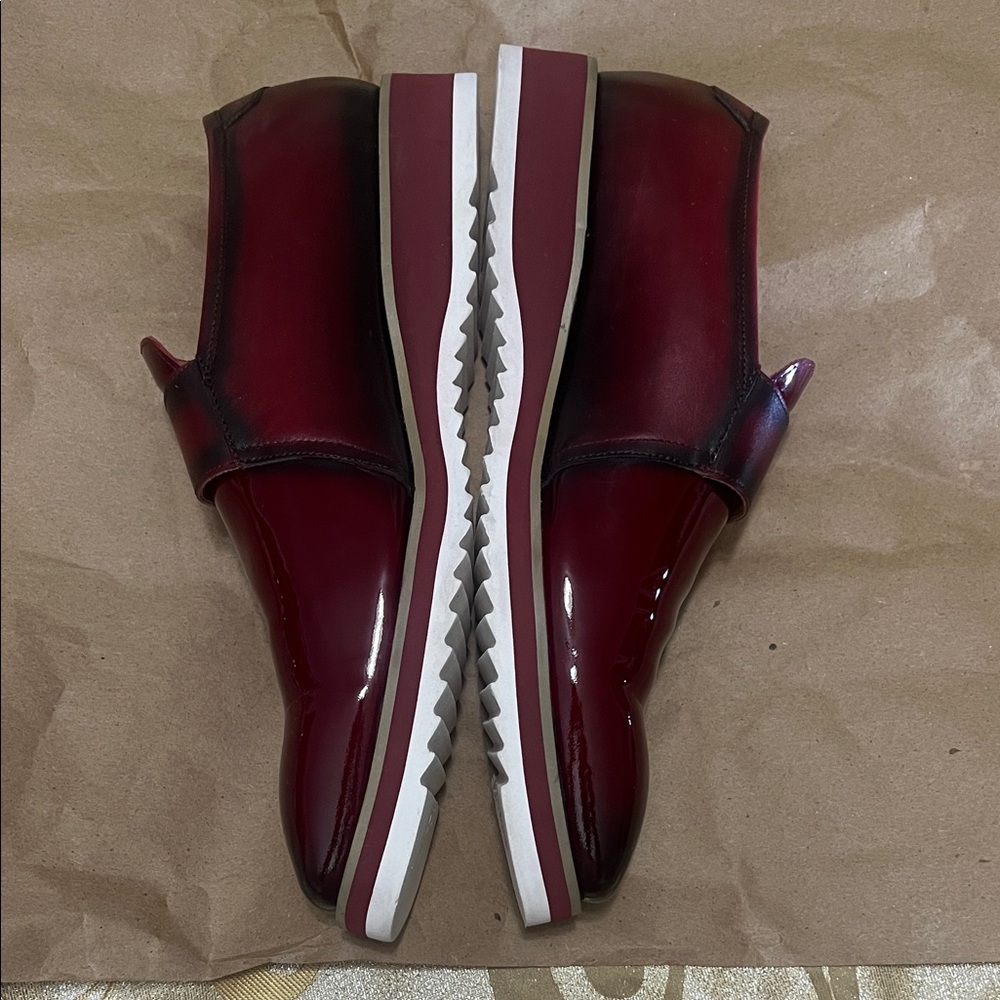 Carucci Red Patent Monk Strap- Size 12- Red & White Hybrid Sole EUC - Picture 5 of 12